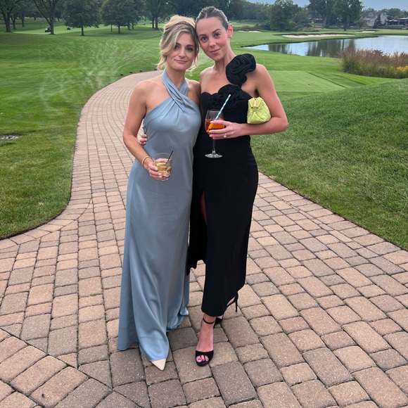 Blue B Holdn halter dress. Size 2. Worn once for wedding, then dry cleaned. - Picture 2 of 2